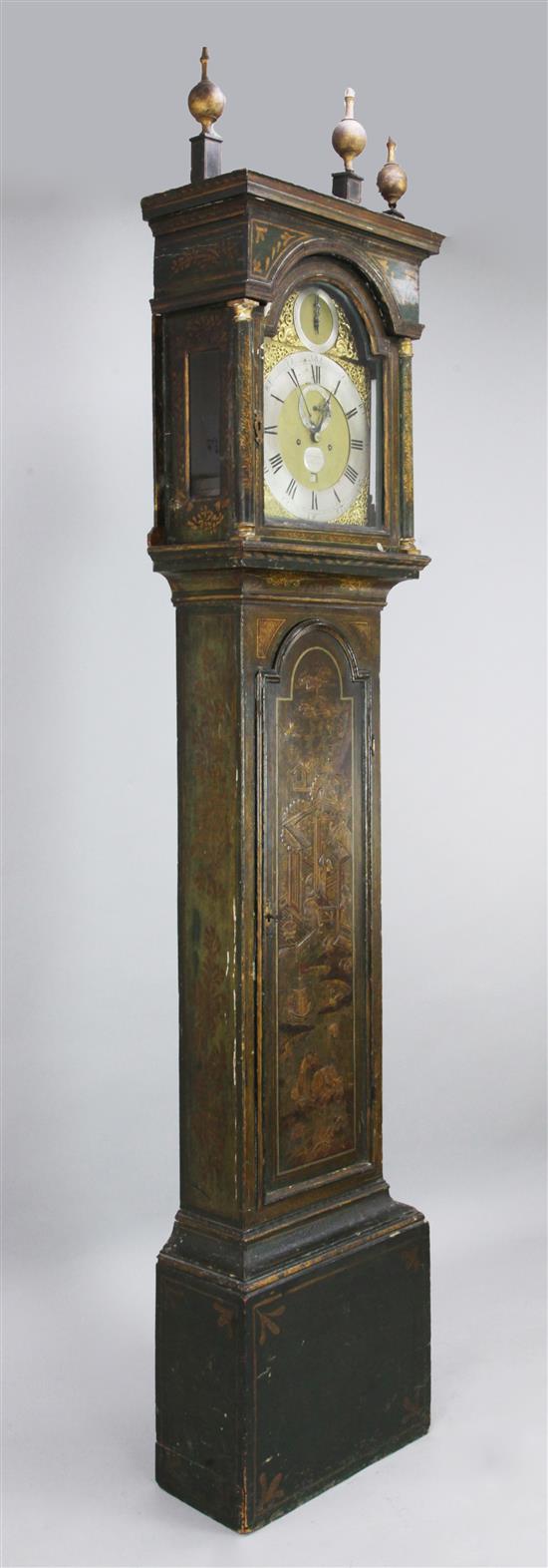 Jethro Tull of Newbery. An early 18th century eight day longcase clock, 8ft